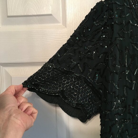 BRILLIANTE  All Occasion Sequin Dress Dark Green - Picture 4 of 10